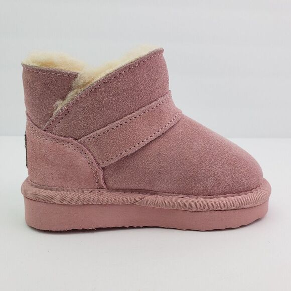 Bearpaw Haley Baby Toddler Girls Size 6 Pink Suede Pull On Wool Blend Boots - Picture 4 of 11